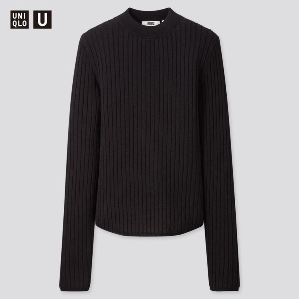 UNIQLO U women’s EXTRA FINE MERINO RIBBED CREW NECK SWEATER size M